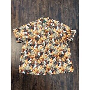 Moon Dog Shirt Co Men’s Shirt Sz 3XL Handmade Chicken Print Short Sleeve Austin